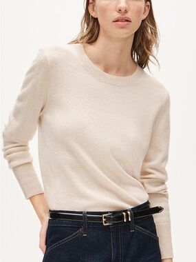 J. Crew Cashmere Women's Crewneck Sweater in Soft Beige